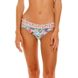 Agua Bendita Zoe Bikini Bottom In Sally Floral Blue Size 3XL NWT
